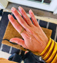 Load image into Gallery viewer, Water Resistant Gold Beaded Ring with CZ
