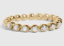 Load image into Gallery viewer, Water Resistant Gold Beaded Ring with CZ
