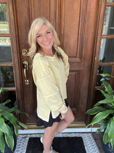 Mineral Wash V-Neck Relaxed Fit Top