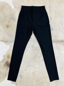 Black Babysuede Capri Leggings