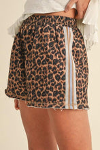 Load image into Gallery viewer, Leopard French Terry Side Seam Shorts
