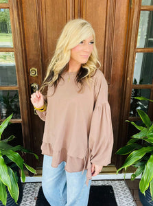 Layered Ruffle Hem Tunic by Easel