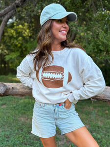 Linen Football Heather Cream Sweatshirt