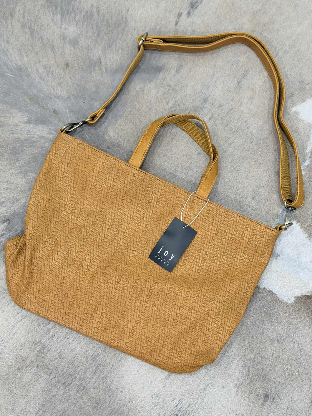 Tawny Brown Woven Convertible Shopper by Joy Susan