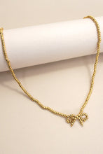 Load image into Gallery viewer, Tarnish Resistant Beaded Bow Necklace
