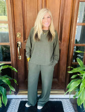 Load image into Gallery viewer, Dark Olive Slub Knit Set
