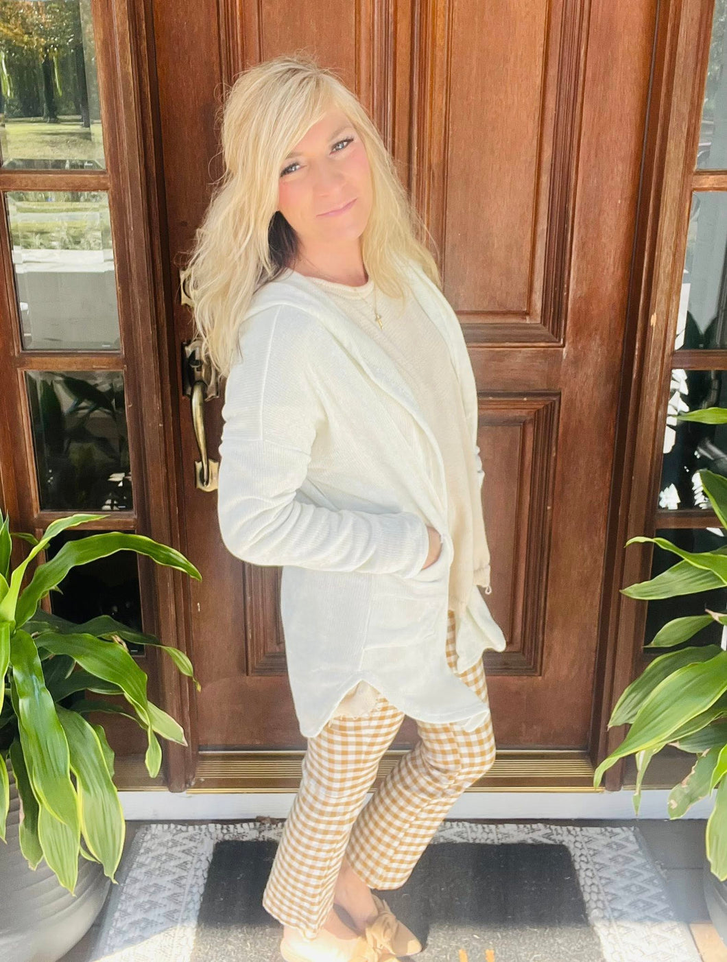 Chenille Hooded Cardigan