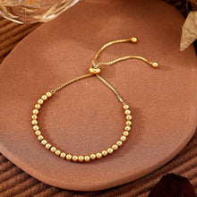 Load image into Gallery viewer, Gold Beaded Adjustable Water Resistant Bracelet
