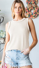 Load image into Gallery viewer, Cream 🍦Raised Rib Tank
