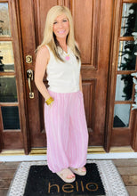 Load image into Gallery viewer, Pink Linen Striped Aladdin Pants by Easel
