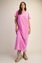 Load image into Gallery viewer, Pink Washed French Terry Maxi T-shirt Dress by Easel
