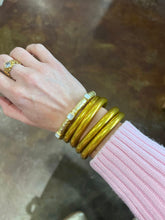 Load image into Gallery viewer, Gold Hinge Bangle with Square Accents

