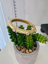 Load image into Gallery viewer, Gold Hinge Bangle with Square Accents
