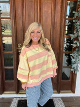Load image into Gallery viewer, Starburst Striped French Terry Pocket Top

