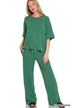 Load image into Gallery viewer, Raised Ribbed Boxy Top/Wide Leg Pants Set
