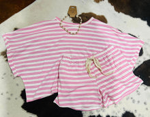 Load image into Gallery viewer, Striped Terry Cloth Top + Shorts Set

