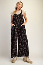 Load image into Gallery viewer, Floral Print Mineral Wash Wide Leg Jumpsuit by Easel
