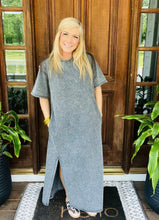 Load image into Gallery viewer, Washed French Terry Maxi T-shirt Dress by Easel

