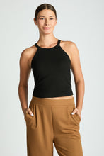 Load image into Gallery viewer, Ribbed HALTER Cropped Padded Tank
