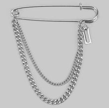Load image into Gallery viewer, Layered Chain Safety Pin Brooch
