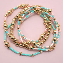 Load image into Gallery viewer, Pink &amp; Turquoise Bracelets Set of 5
