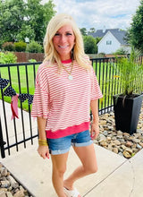 Load image into Gallery viewer, Striped Viscose Modal Relaxed Fit Top
