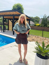 Load image into Gallery viewer, Espresso Brown Crossover Butter Soft Skort
