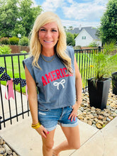Load image into Gallery viewer, "America" Mom Crop Muscle Tee🎀
