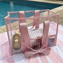 Load image into Gallery viewer, Pink Bow PVC Tote Bag
