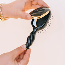 Load image into Gallery viewer, Jet Black Mini Medium Detangler Brush by Teleties
