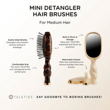 Load image into Gallery viewer, Jet Black Mini Medium Detangler Brush by Teleties
