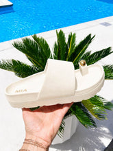 Load image into Gallery viewer, Cream MIA Toe Ring Pool Sandals
