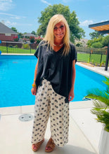 Load image into Gallery viewer, Black Polka Dot Mineral Washed Wide Leg Crops Jeans by Easel
