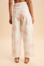 Load image into Gallery viewer, Pink Floral Anniewear Stretchy Barrel Jeans
