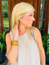Load image into Gallery viewer, Silver Water Resistant Square Stone Hoop Earrings
