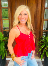 Load image into Gallery viewer, Eyelet Button Detail Peplum Top
