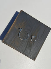 Load image into Gallery viewer, Silver Water Resistant Square Stone Hoop Earrings
