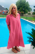 Load image into Gallery viewer, Gingham Collared Midi Dress by Umgee

