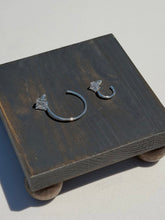 Load image into Gallery viewer, Silver Water Resistant Square Stone Hoop Earrings
