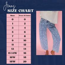 Load image into Gallery viewer, Light Wash White Polka Dot Barrel Jeans
