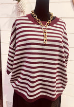 Load image into Gallery viewer, Striped Gray Knit Top

