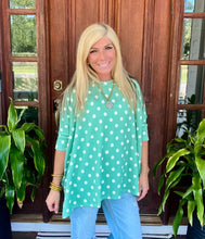 Load image into Gallery viewer, Polka Dot Raised Ribbed Dolman Oversized Top
