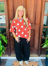 Load image into Gallery viewer, Polka Dot Easel Faux Pocket Tee
