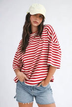 Load image into Gallery viewer, Oversized Stripe Boyfriend Tee
