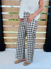 Load image into Gallery viewer, Anniewear Brown Comfort Stretch Gingham Jeans
