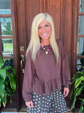 Load image into Gallery viewer, Long Sleeve Ruffle Detail Long Sleeve Top

