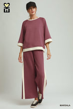 Load image into Gallery viewer, Wine LuxeKnit Contrast Trim Set by Umgee
