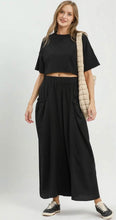 Load image into Gallery viewer, Flowy Wide Leg Pocket Pants: Black or Brown
