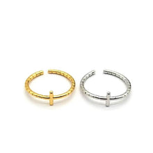 Load image into Gallery viewer, Cross Toe Ring Sterling Silver: Gold or Silver
