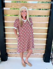 Load image into Gallery viewer, Rust Floral Textured Puff Sleeve Dress by Umgee
